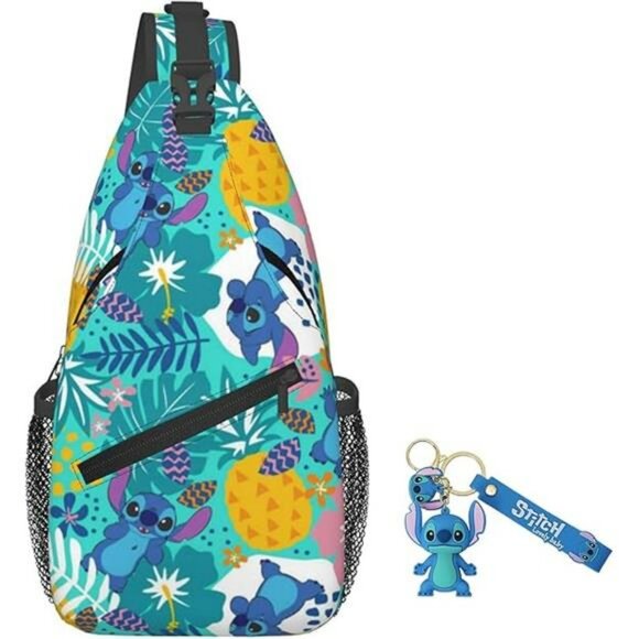 Mens crossbody sling bag cartoon chest shoulder bag travel casual running work g - Picture 6 of 6